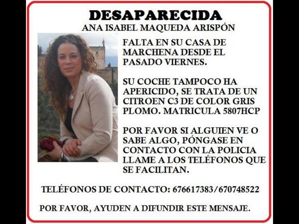 LaCarmen53's tweet photo. Se sigue buscando a AnaIsabel http://t.co/Lkbofjvvjo