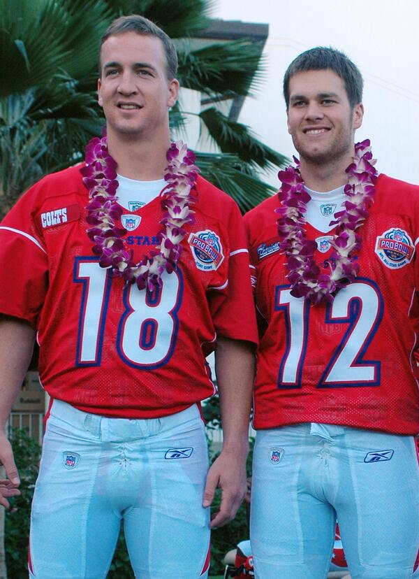 New England Patriots on X: #TBT - Tom Brady & Peyton Manning