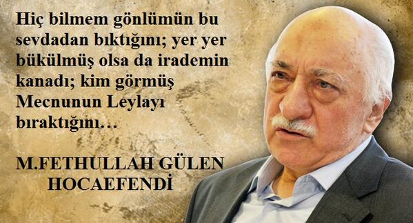 sevki_durusu's tweet photo. Kim görmüş Mecnunun Leylayı bıraktığını
M.F. GÜLEN HOCAEFENDİ

#HiçDurmadanHizmeteDevam
#HiçDurmadanYürüyeceksiniz http://t.co/M5fv2D8wUs"
