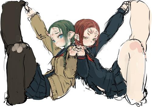 「こんな時間に途中絵ちゃん。謎のポーズでぴったんこ(*'∀`*)ムフ 」|🍑エビ桃🍑ﾃｨｱ え08aのイラスト