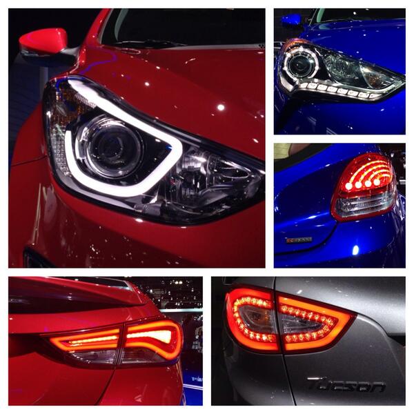 Hyundai's tweet image. If LEDs are your thing, drop by our #LAAutoShow booth. Our 2014 models would like to see you. ^rl