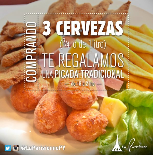 LaParisiennePY's tweet photo. Esta promo es para que disfrutes de tu Jueves!
cc @GuiaLong @guiadeltenedor http://t.co/2LKXB0yQZM