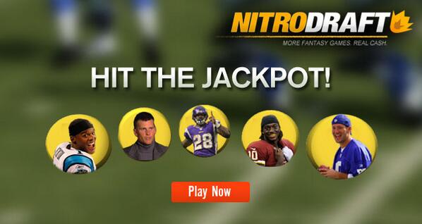 NitroDraft's tweet image. Hit the #FantasyFootball Jackpot this Sunday and turn $1 into almost $200! goo.gl/DCA6bL