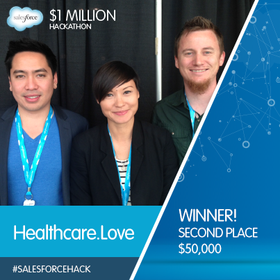 SalesforceDevs's tweet image. Yippie! #salesforcehack 2nd place - Healthcare.Love:
