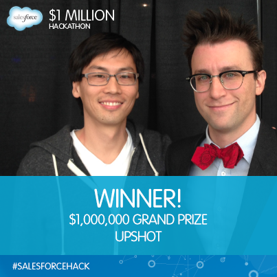 WOWOWOWOW! Congrats to new #salesforcehack millionaire team - UPSHOT #DF13 #devzone