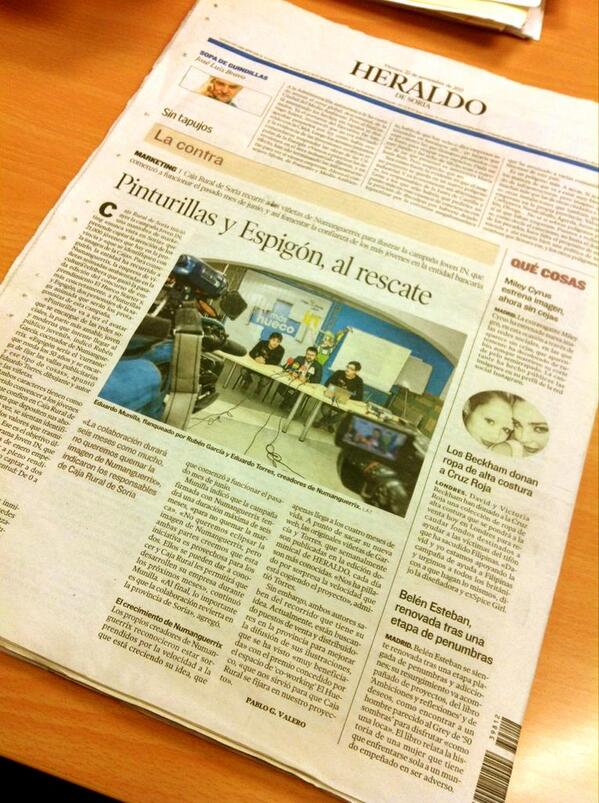 He salido en @heraldosoria Gracias por hacerme un tipo famoso. "La voy a liar parda" Que se prepare <a href="/Caja_Rural/">Caja Rural de Soria</a>