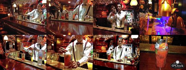 oclockpub's tweet photo. ¡Mirar que arte tiene nuestro barman Jousef en @oclockpub! #Oclockers #Cocktails #BritishStyle http://t.co/o4ikXiYbWC