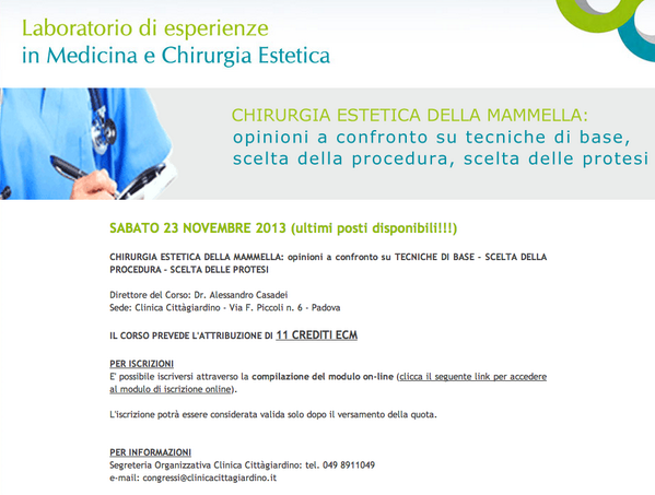 RobdAlessio's tweet photo. Domani sarò presente a Padova al 'Laboratorio di esperienze in Medicina e Chirurgia estetica'. http://t.co/qsYLdS6Ehv