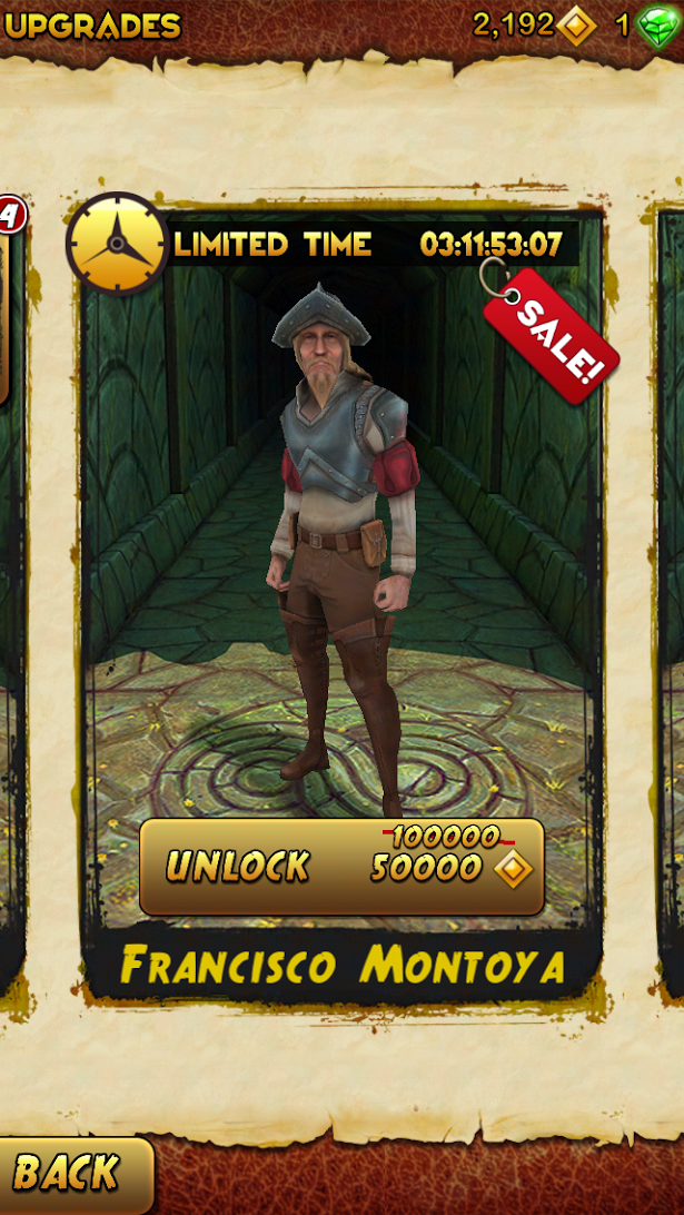 Collect 1000 Coins TEMPLE RUN 2 FRANCISCO MONTOYA DAILY QUEST