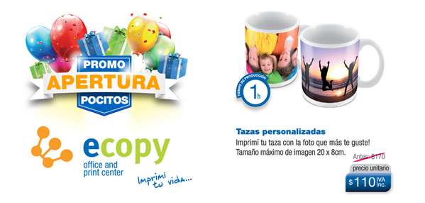 ecopydigital's tweet photo. PROMO APERTURA: Imprimí tu taza con el diseño que quieras! #PROMO #ECOPY #TAZAPERSONALIZADA #URUGUAY http://t.co/h6zjVNWWCP