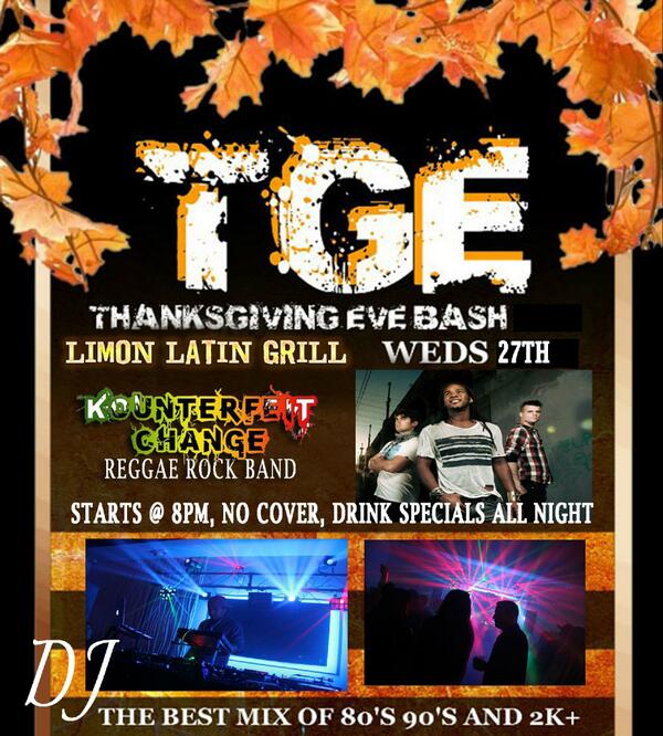 OFFICIAL_LIMON's tweet photo. Thanksgiving eve bash #tge Got family in town? come party with us b4 you get turkey stuffed http://t.co/B8SszrNyu3