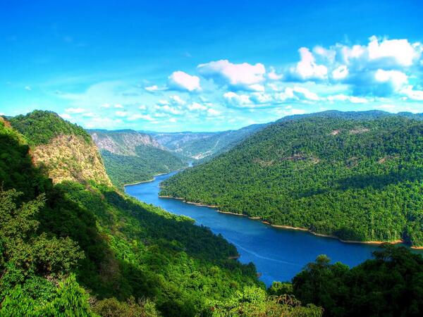 TravelAddA's tweet image. Arial View of the #Sharavathi #river, Western #Karnataka