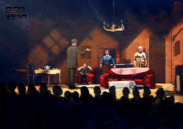 Manywhere_Prods's tweet image. Édouard's artistic impression of a scene from Over My Dead Body