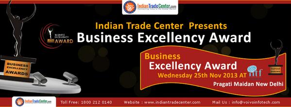indian_trade's tweet photo. IndianTradeCenter presenting Business Excellency Awards on Wednesday 25th Nov, which can help publish your business http://t.co/TrgLUODdxn