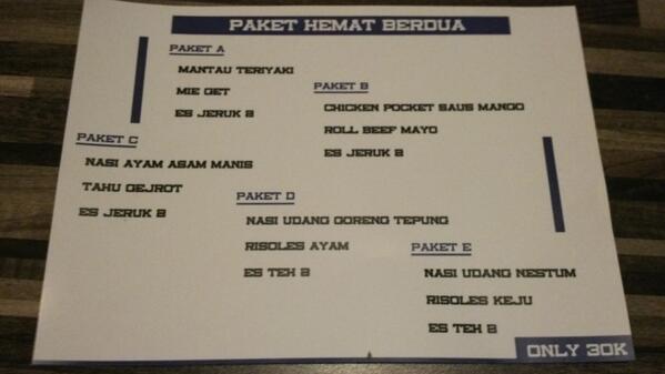 Nih menu baru dari Romansa,manteb buat berduaan :D