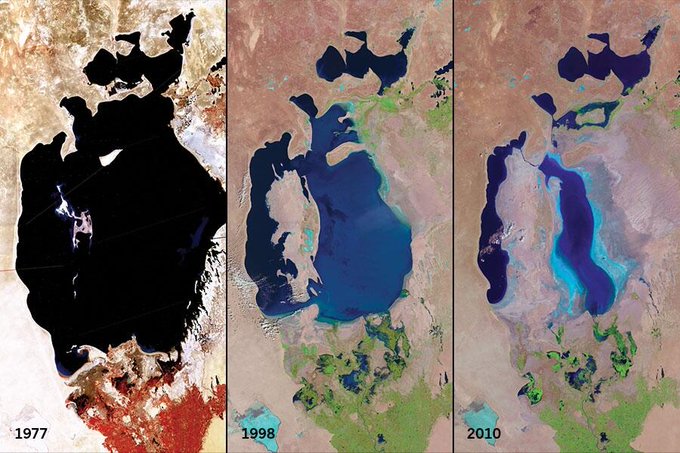 Рисунки на дне аральского моря