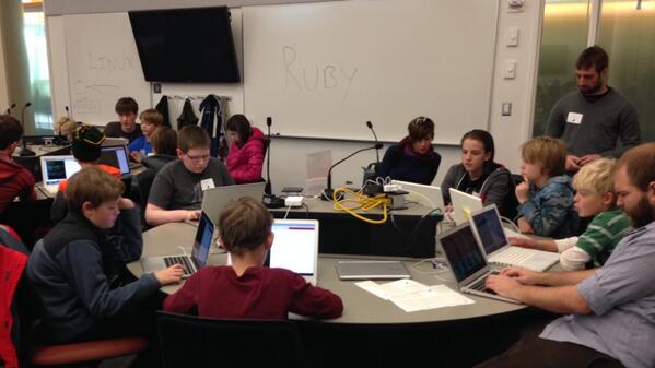 BradBroulik's tweet image. Always amazed at what the different #CoderDojoTC groups are building.  The Ruby developers were making cool games.