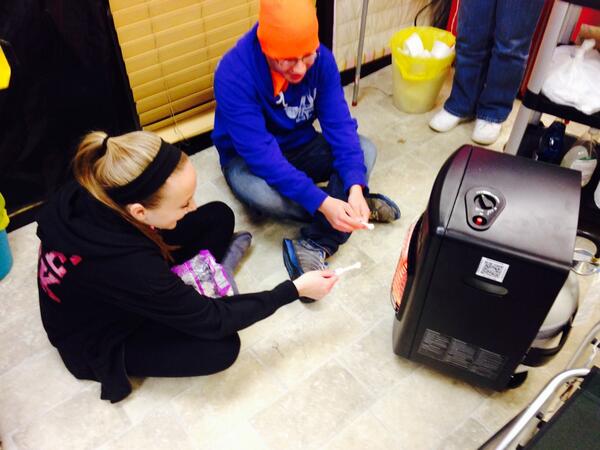 Sitting by the heater roasting marshmallows ☺️😂