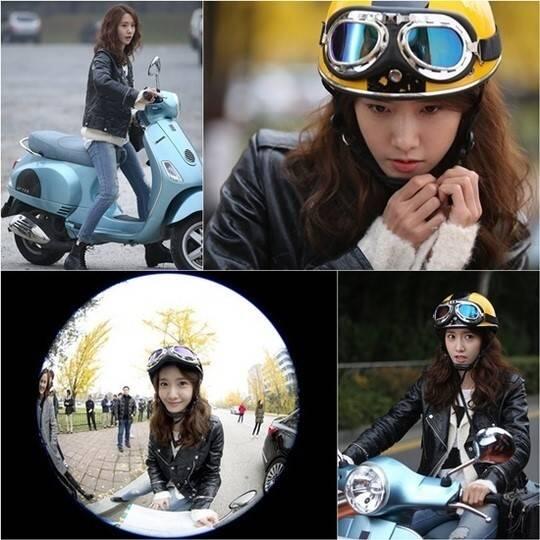 allkpop's tweet photo. YoonA looks adorable on a scooter for 'Prime Minister and I' http://t.co/EdOLZqNmF9 http://t.co/wrMKQq9MoE