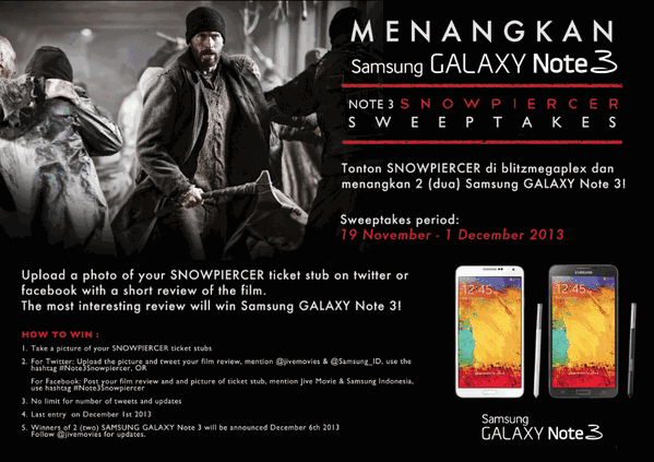 CBIpictures's tweet photo. Morning,tweeps, msh ditunggu yg mau join #note3snowpiercer ya. Utk reviewnya ckp berikan opini,bukan cerita ulang :) http://t.co/6NMkdaYnLf