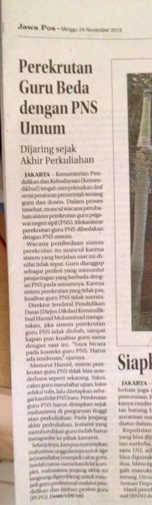 Ini yg buat saya masih enggan buat mengajar. .ganti terus peraturane :-(