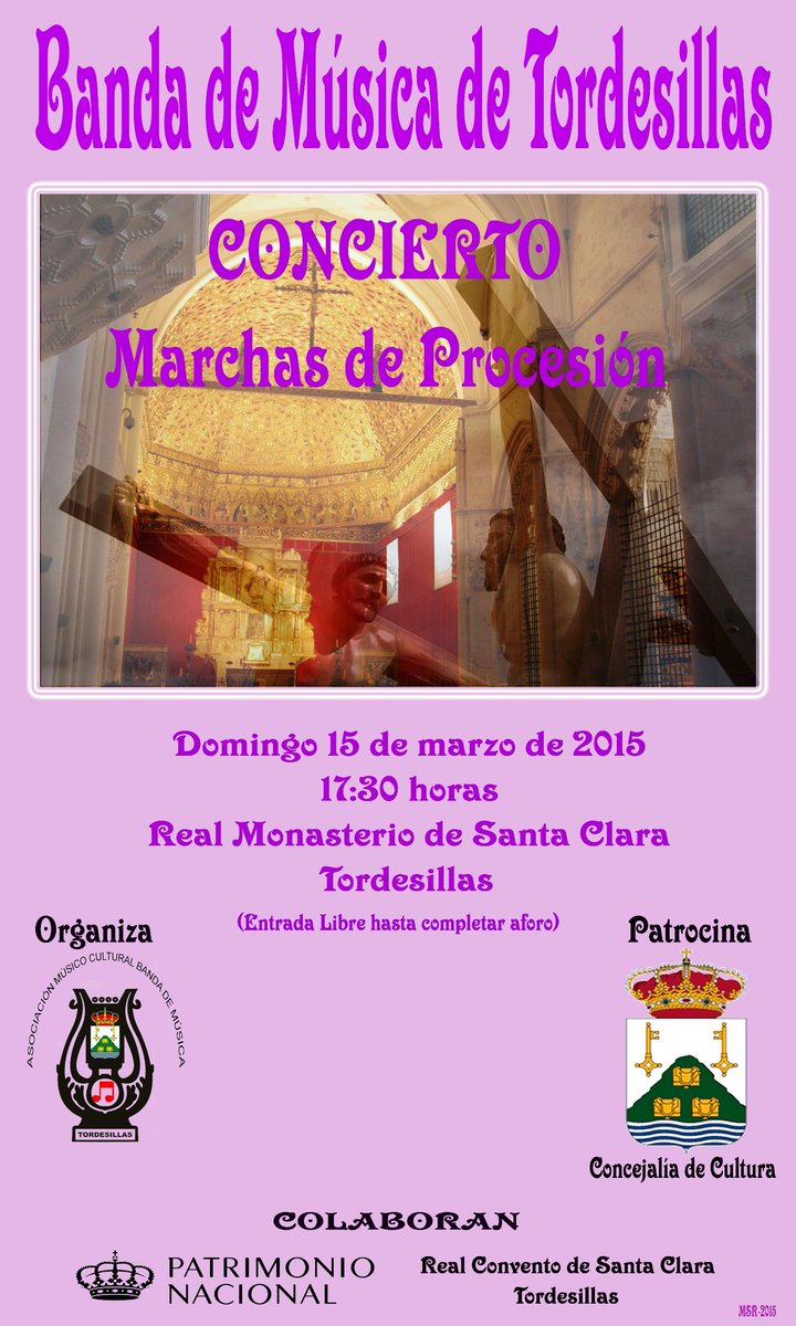 oficial_BMT's tweet photo. Este Domingo tienes una cita con la AMC Banda de Música de Tordesillas y el Real Monasterio de Santa Clara,No faltes! http://t.co/y6X09M5J3g