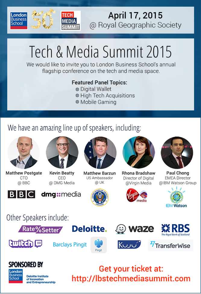 LBSTechMedia's tweet photo. Take a look at Tech &amp; Media Summit 2015 and get your early-bird ticket at http://t.co/SbE9YyR71f! http://t.co/VcT8nFLKQ3