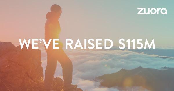 Zuora's tweet photo. $115M! TY to @Benchmark @GreylockVC @redpointvc @IndexVentures @shasta @NextWorldCap @Benioff http://t.co/zgzkMM559r http://t.co/BGba0qxFZl