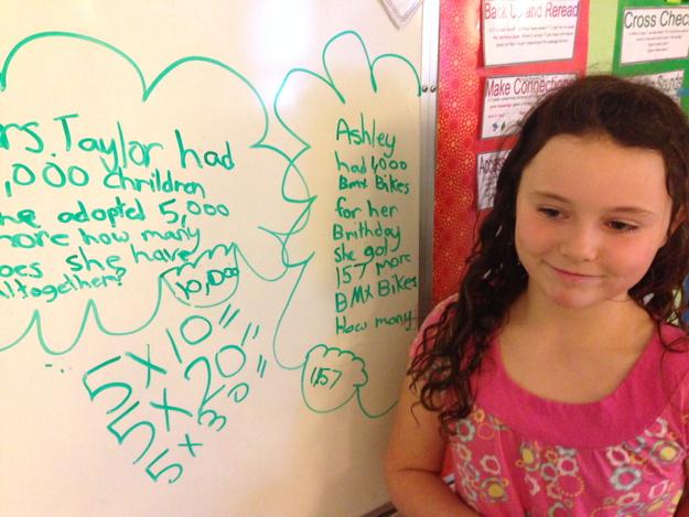 SashaTaylor3's tweet image. Emma has high hopes Mrs. Taylor could take care of 10000 children! #MathWriting @3STClass