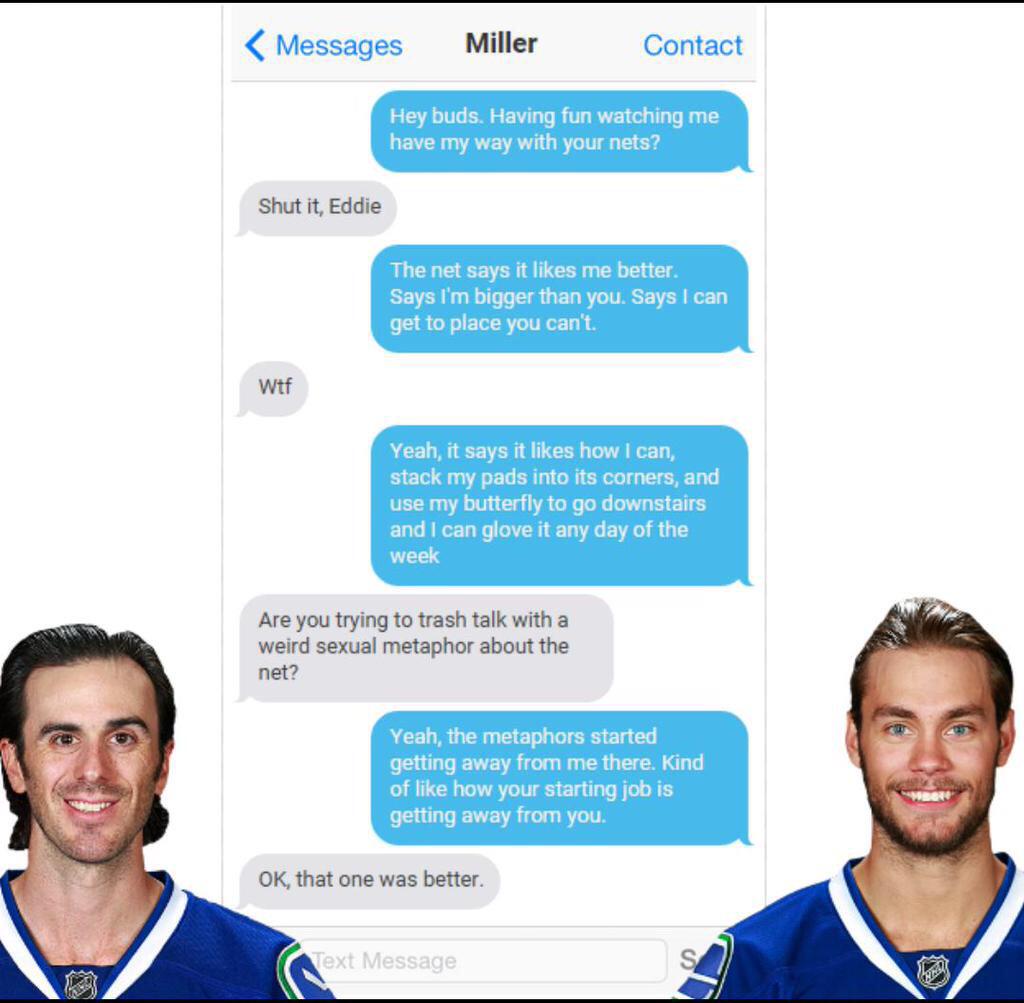 GoalieWays's tweet photo. Ryan Miller's text messages 😂😭 http://t.co/yAGQLxicQg