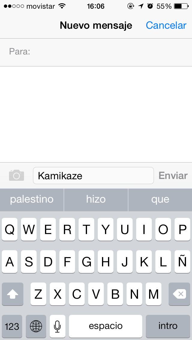 snbx's tweet photo. La primera sugerencia del teclado de mi iPhone a "kamikaze" es "palestino" @_@ #podcastiphone #podcastapple http://t.co/NSU59aOzB3