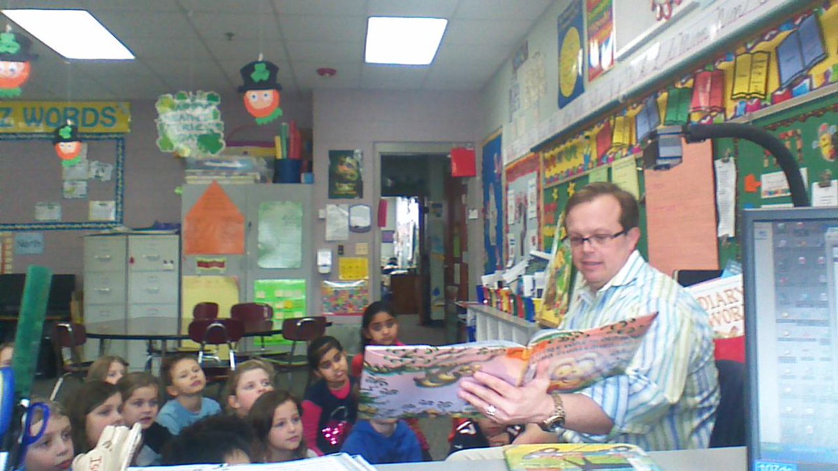 Just enjoying listening to  stories from Mr. Ward- Pete the Cat &amp; The Monkey. Thank you Mr. Ward! <a href="/D13Eagles/">Erickson Elementary</a>