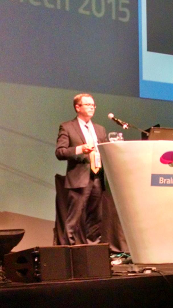 tgilhou's tweet photo. Allan Jones speaking about the @Allen_Institute and our plans for forwarding neuroscience. #Braintech2015 http://t.co/pR3WO6hDLx