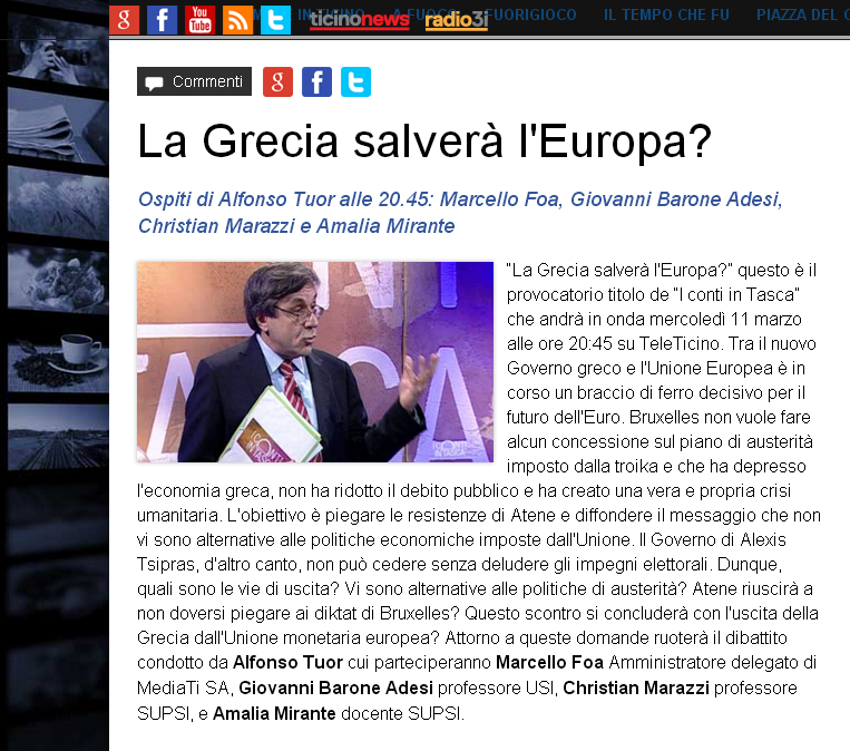 Il_Documentario's tweet photo. 20:45 http://t.co/Q44u9utcML Economisti con @MarcelloFoa  
In programma brani da "Il più grande successo dell'euro" http://t.co/ssBl3n1qAQ