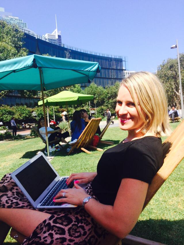 missnally's tweet image. Couldn&apos;t find a desk today so I pulled up a deck chair in the sunshine and got more work done anyway. #effectivework