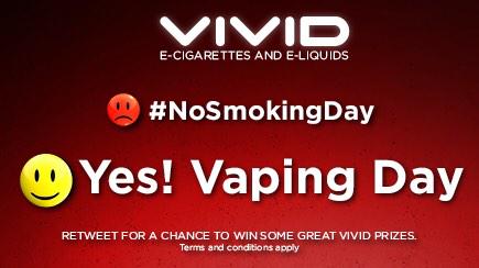 VividVapours's tweet photo. RT for a chance to win a Vivid bundle this #NoSmokingDay
#vapingday #Ecig
T&Cs http://t.co/mDHazVP9Qr http://t.co/oIEO0yM26b