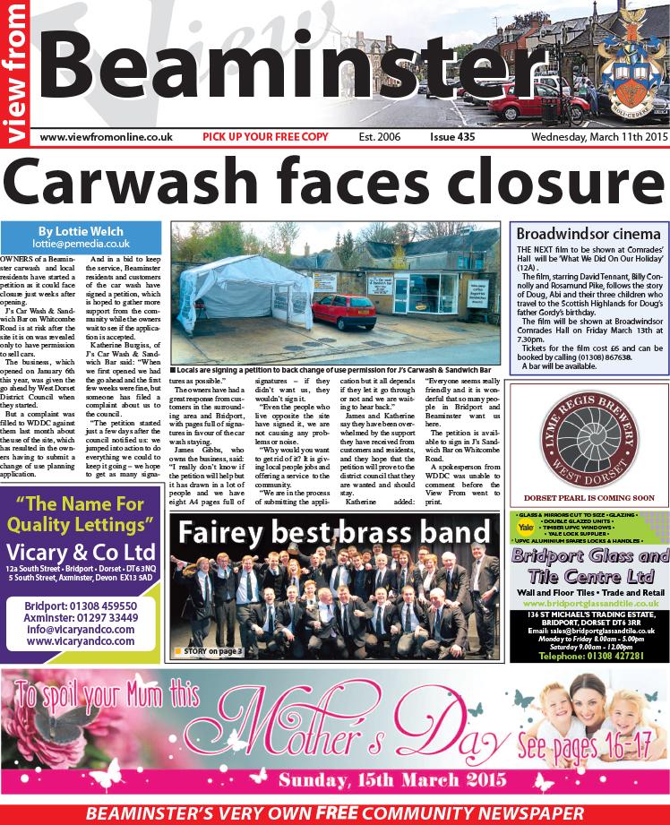 This Week's #Beaminster Front Page