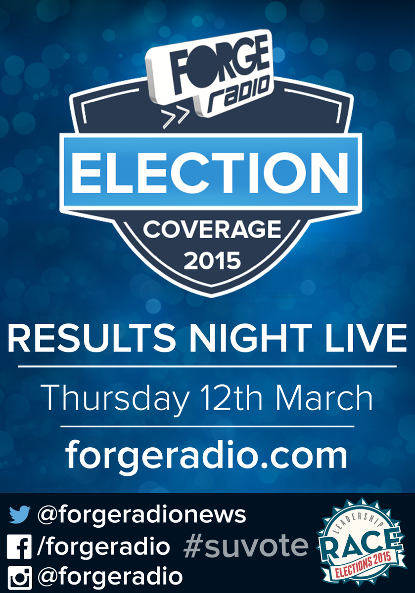 NewsOnForge's tweet photo. Voting for @SUOfficers closes 5pm tomorrow. Vote now and get the results with @ForgeRadio and @ForgeTV #suvote http://t.co/U5hunh1MUD