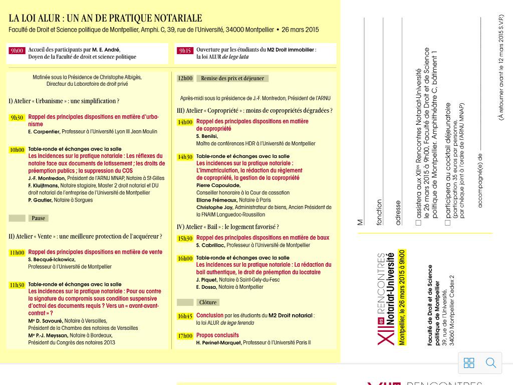 Labo Droit Prive Programme Du Colloque Du 26 Mars La Loi Alur Un An De Pratique Notariale Http T Co Y4x2dvjype
