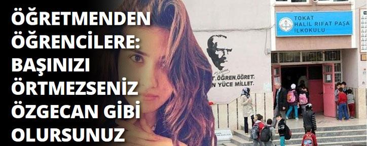 Gelinen son nokta !!!

Öğretmenden öğrencilere: Başınızı örtmezseniz Özgecan gibi olursunuz   
cumhuriyet.com.tr/haber/turkiye/…