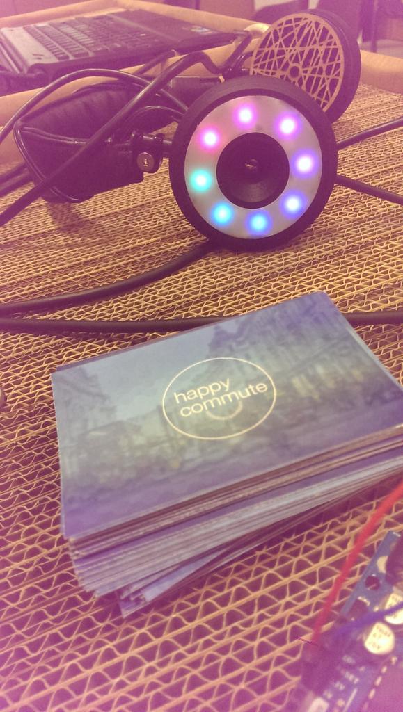 topianguy's tweet image. @happy_commute and @social_cycle all the rage on the @fablab stand at wearable tech show!