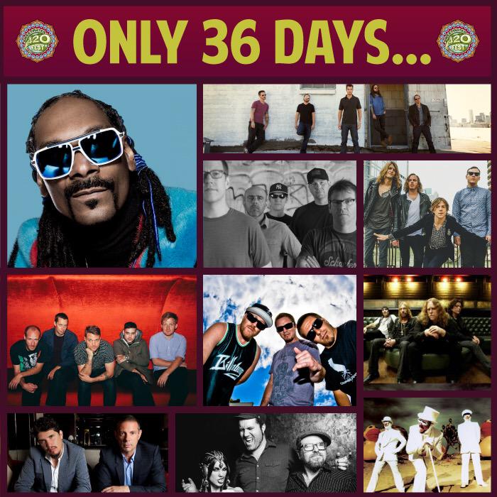Only 36 days 'til the big show, y'all. Got your tickets? >>> bit.ly/12T92UA #420fest