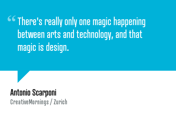 creativemorning's tweet image. &quot;There&apos;s only one magic happening between arts and technology, and that magic is design.&quot; 

bit.ly/1LEZxbD