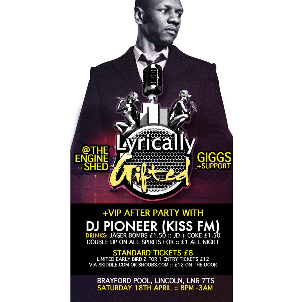 Ladiesfirst_uk's tweet image. @HelpSleaford Award winning UK Rap star Giggs comes to the Engine Shed 2for1 entry tickets &amp;gt; skiddle.com/whats-on/Linco…