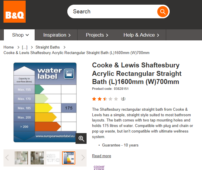 lovely too see the #WaterLabel being supported @BandQ #CookeandLewis  #LabellingScheme #efficient #water #energy
