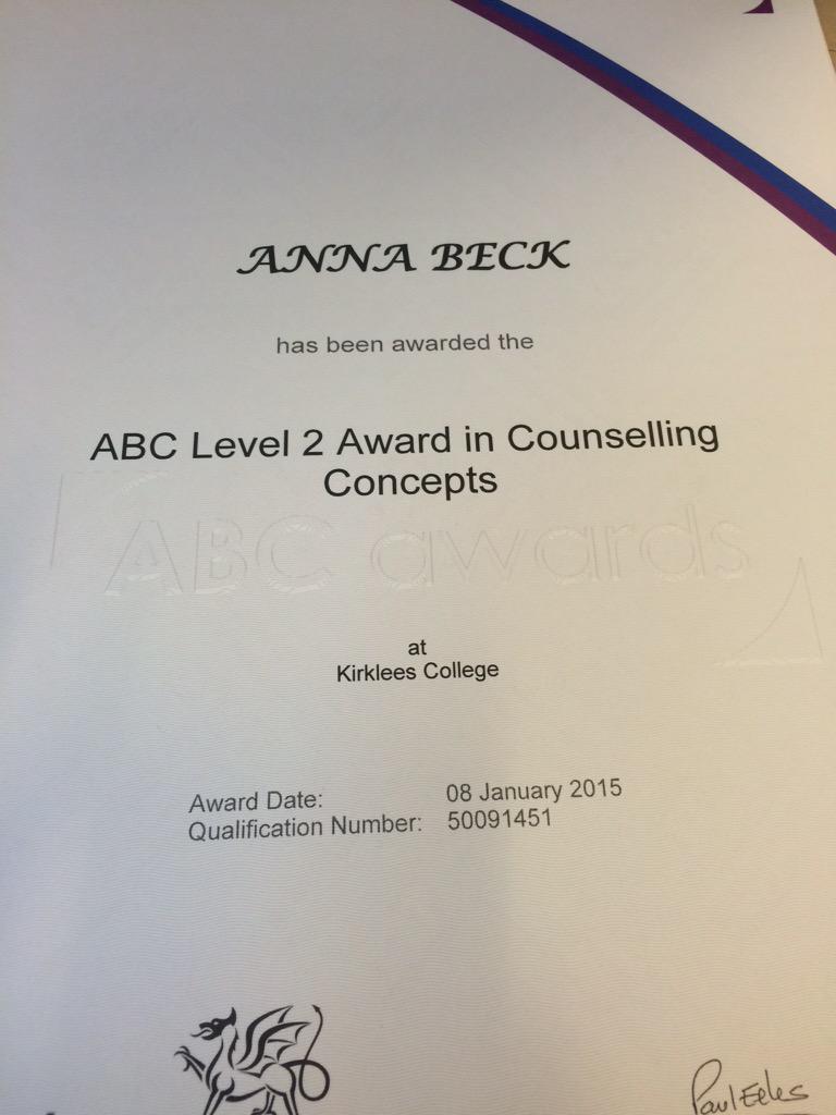 xxanb's tweet photo. 1/3 qualified counsellor ✌️ http://t.co/NPaONMcX8u