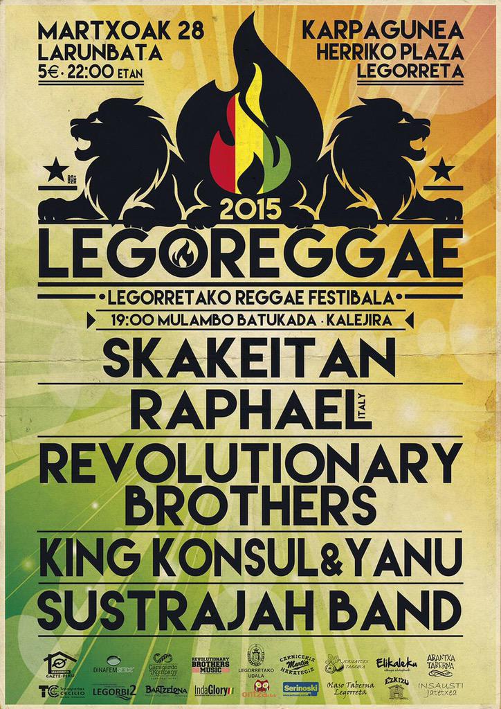 IndaGloryKultur's tweet photo. MARTXOAK 28 #LegoReggae2015 🔥🔥🔥 http://t.co/UPpDVoPWIS