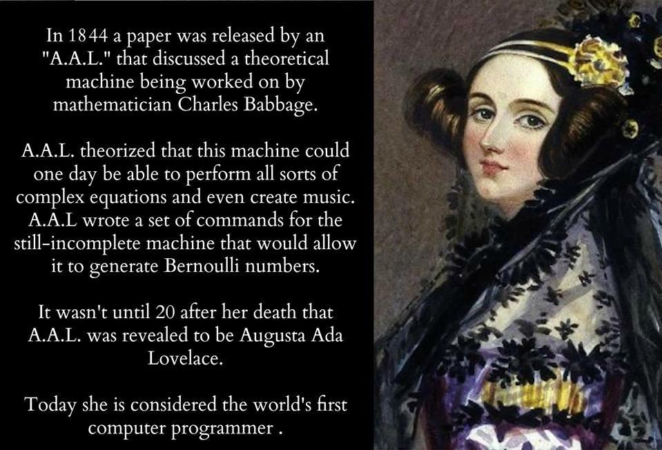 code8cocktails's tweet image. World&apos;s first computer programmer: Augusta Ada Lovelace