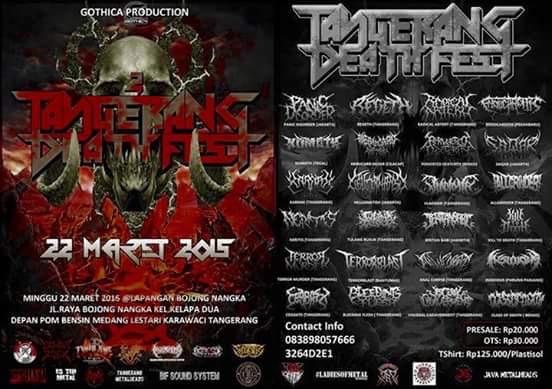 Jadwal terdekat kami tgl 22 Maret "Tangerang Death Fest" jl.raya bojong nangka kelapa dua di Lapangan Bojong nangkat