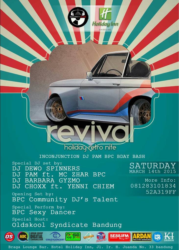 March'14th <a href="/BdgParty_Club/">Bdg Party Club</a> at @holidayinnbdg w/ <a href="/djdewobotak/">dj dewo</a> <a href="/pumbdelonge/">PAM</a> <a href="/nongkynong/">Prasasti Ayu M</a> <a href="/DJ_cHoXX/">chokie Loebis</a> @ZharBPC  <a href="/CreaTVBdg/">TV Kreatif Bandung</a>